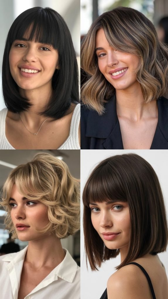  Lob (Long Bob) With Long Curtain Bangs