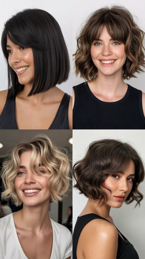 Voluminous Bob With Long Swoopy Bangs