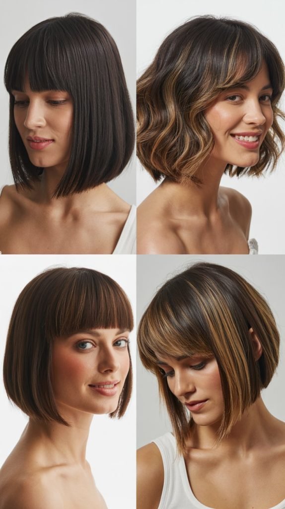 . A-Line Bob With Long Arched Bangs