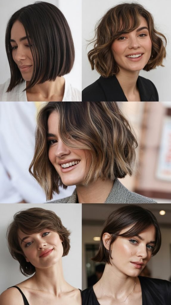  Collarbone Bob With Long Side-Swept Bangs