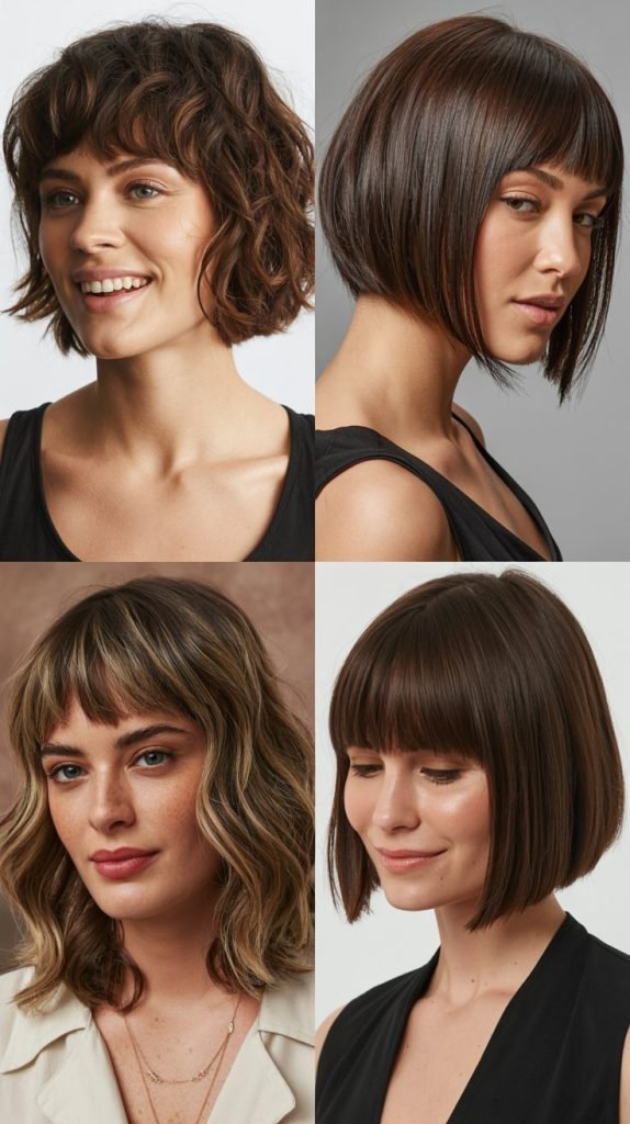 Disheveled Bob With Long Irregular Bangs