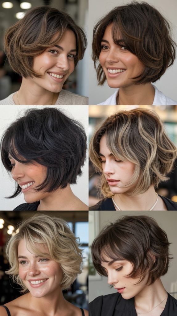  Piece-y Bob With Long Wispy Curtain Bangs