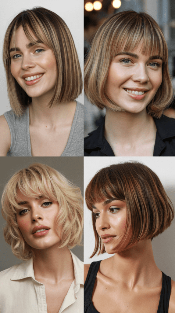  Chin-Length Bob With Long Baby Bangs