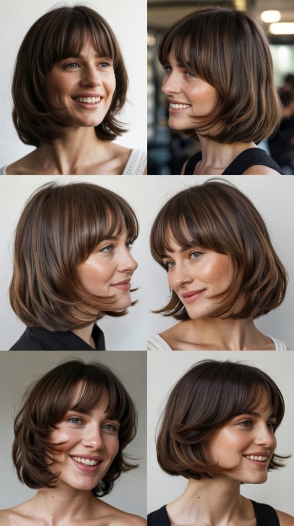  Shoulder-Grazing Bob With Long Layered Bangs