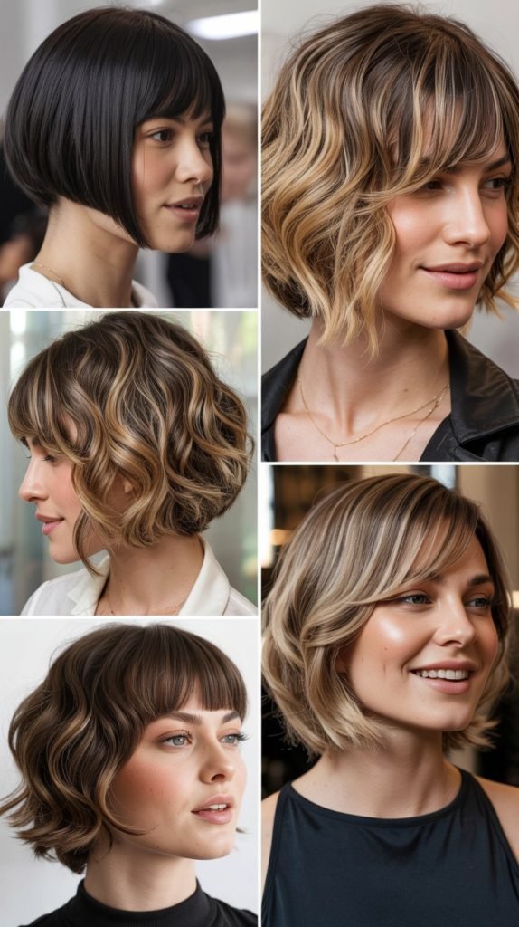 . Asymmetrical Bob With Long Side Bangs