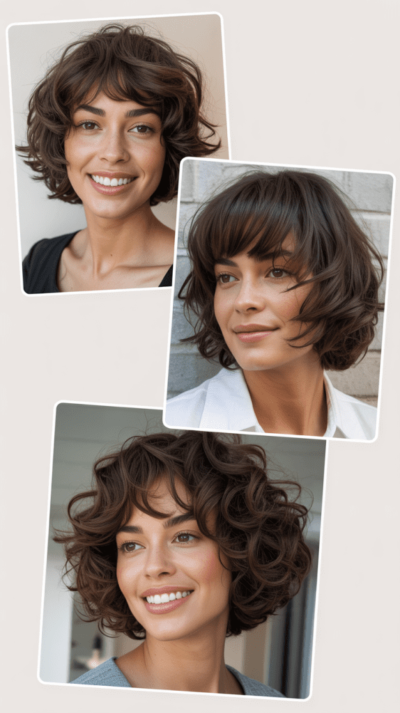 Modern Shaggy Lob With Graduated Layers And Fringe