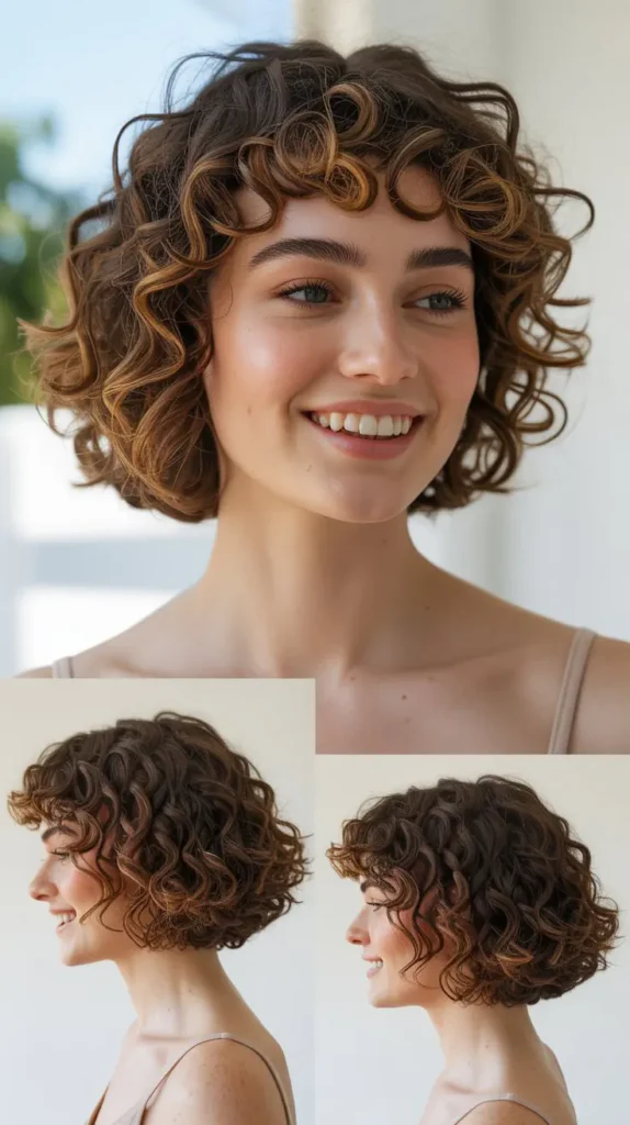  Graduated Chin-Length Curly Bob