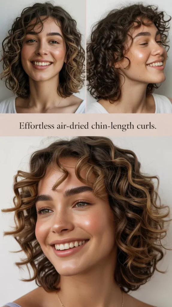 Effortless Air-Dried Chin-Length Curls