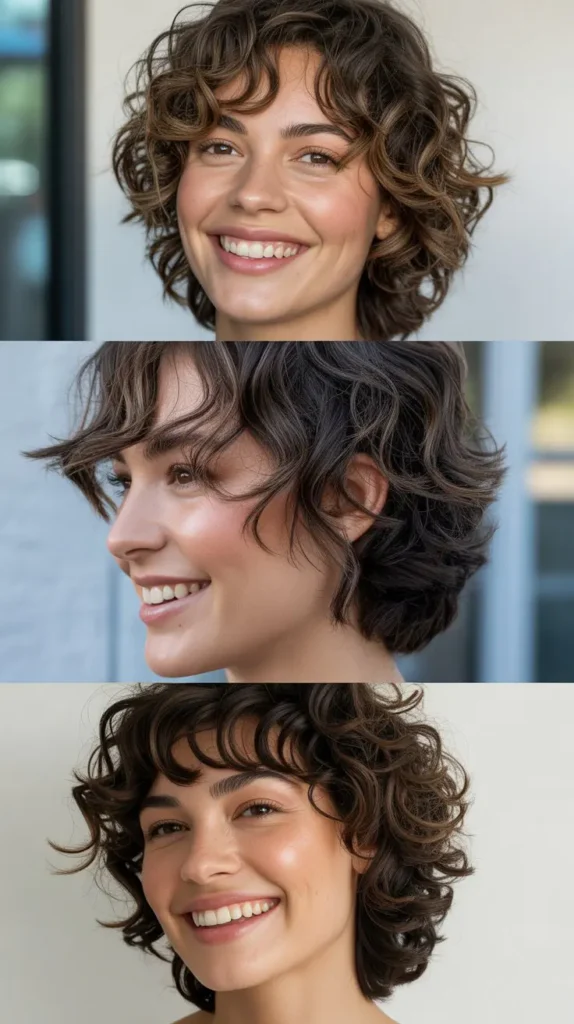 Textured Shaggy Chin-Length Curls