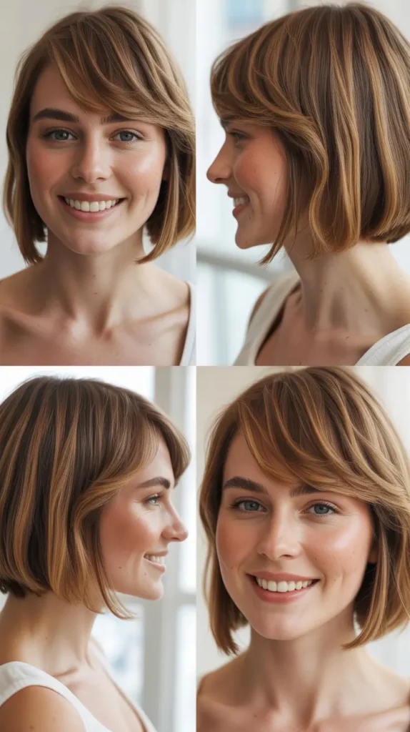 Chin-Length Bob with Swoopy Side Bangs
