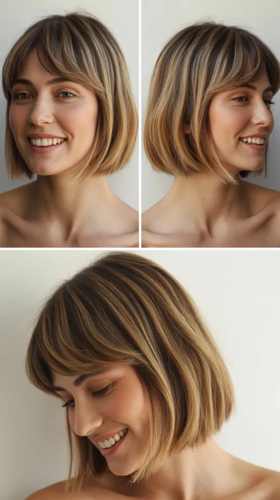 Chin-Length Bob with Soft Blended Bangs