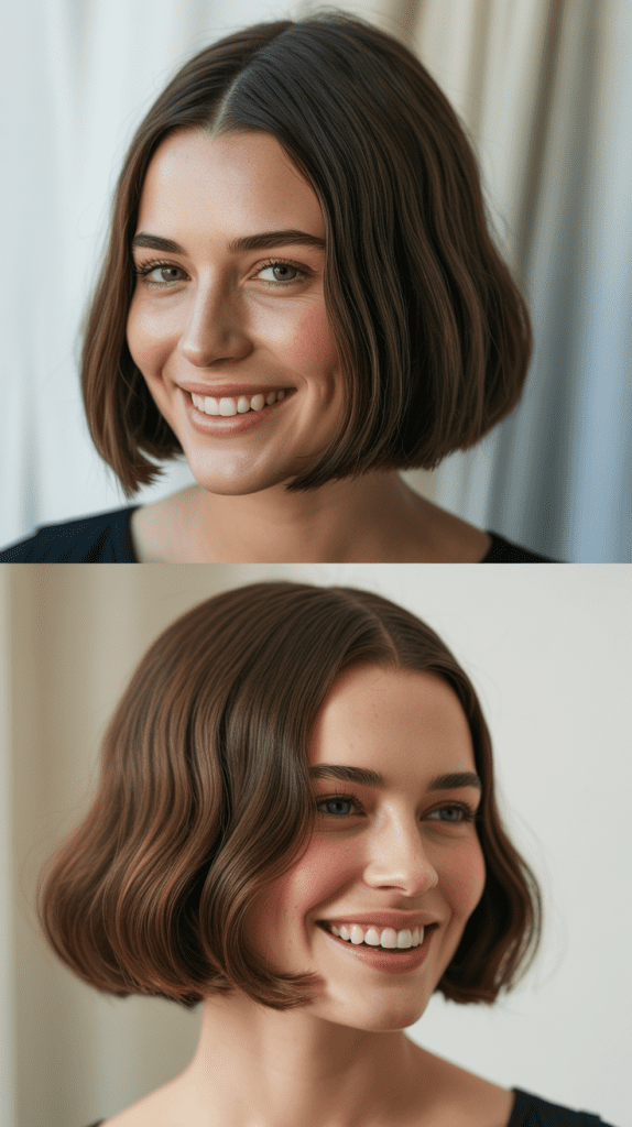 Blunt Bob with Middle Part