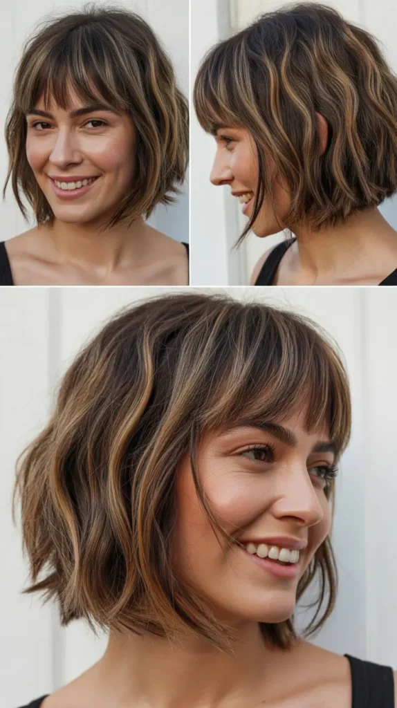 Chin-Length Shattered Bob with Edgy Bangs