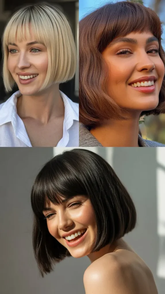 Blunt Bob with Bangs: Creating Complete Face-Framing Drama