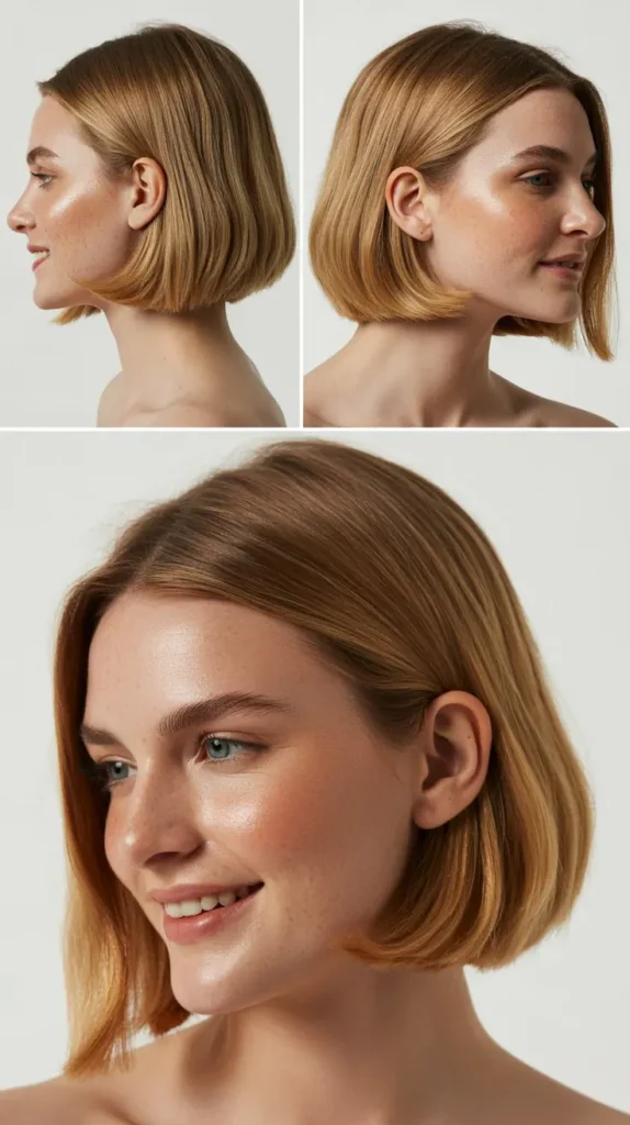 Chin-Length Bob with Ear Tuck