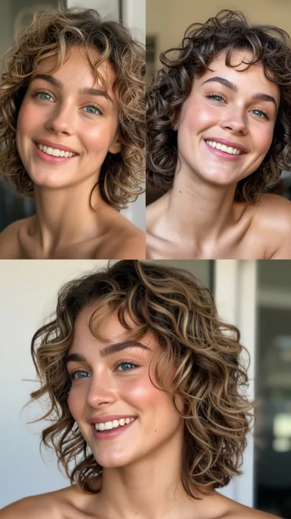 Tousled Chin-Length Curly Beach Waves