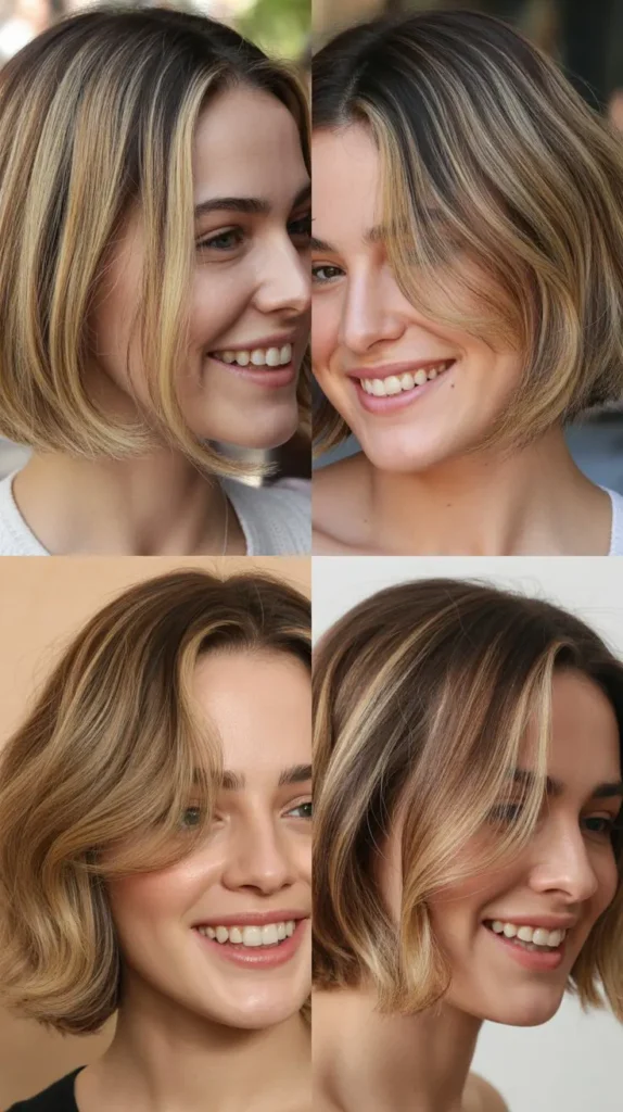 Chin-Length Bob with Face-Framing Highlights
