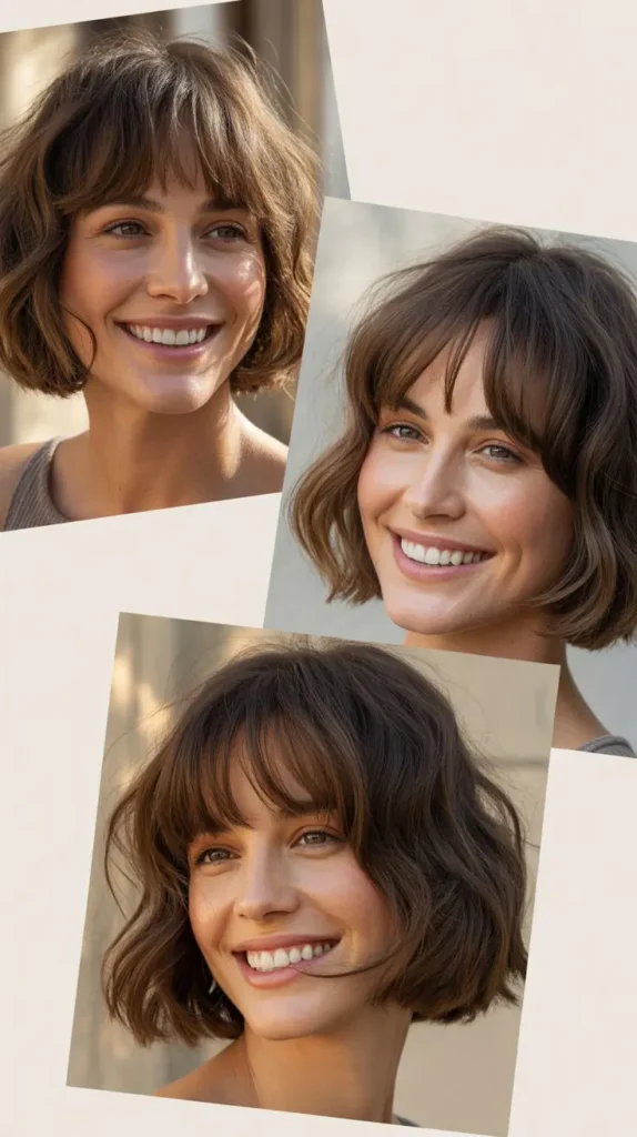  Textured Chin-Length Cut with Wispy Bangs