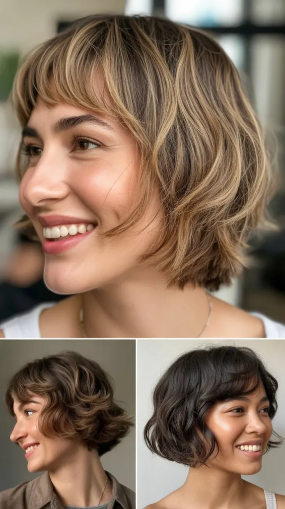 Choppy Chin-Length Cut with Piecey Bangs