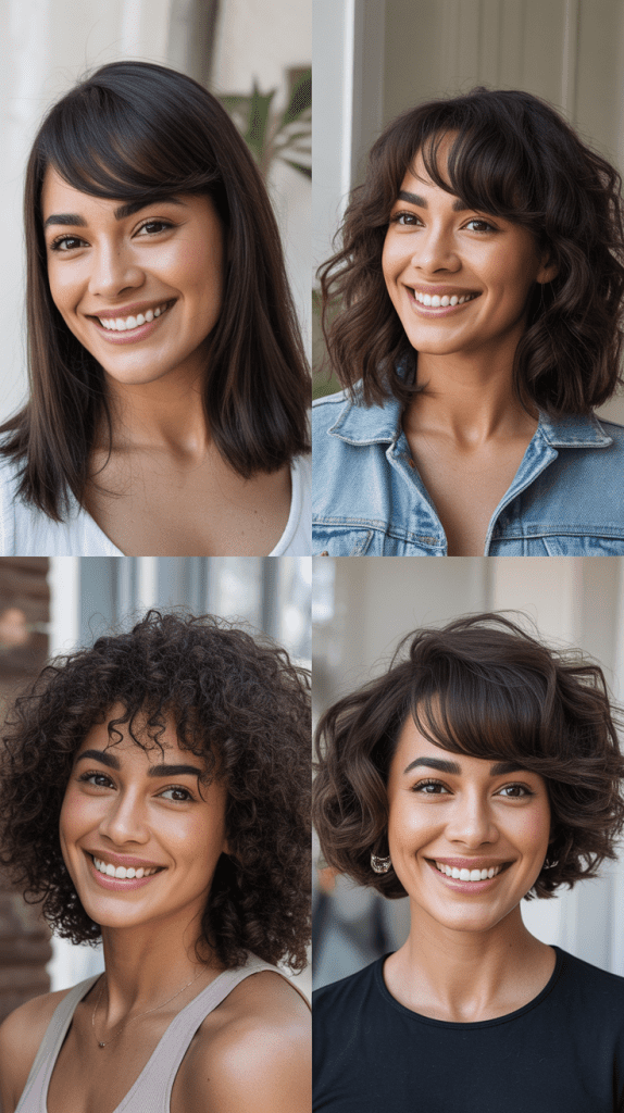 Soft Collarbone Cut with Side-Swept Bangs
