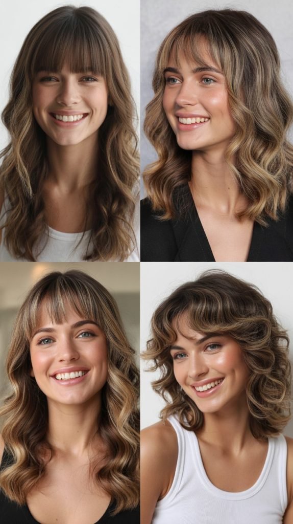 Long Bangs with Beach Waves