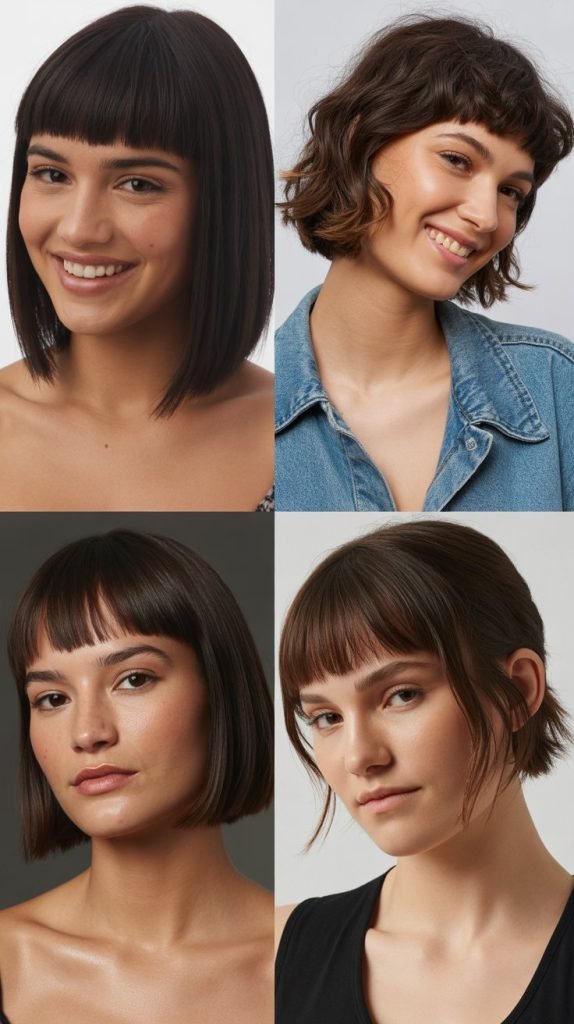 Edgy Micro Fringe with Sleek Lob