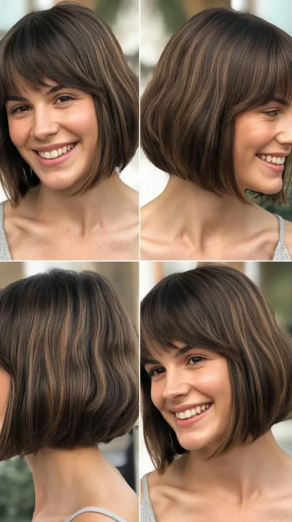  Chin-Length A-Line Bob with Full Bangs
