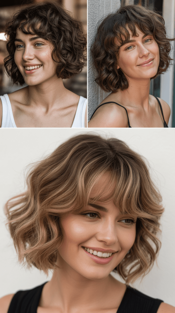 Wavy Bob With Soft Wispy Bangs