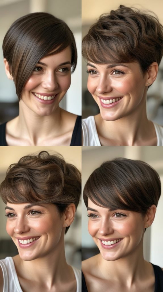 Tapered Pixie with Long Side Bangs