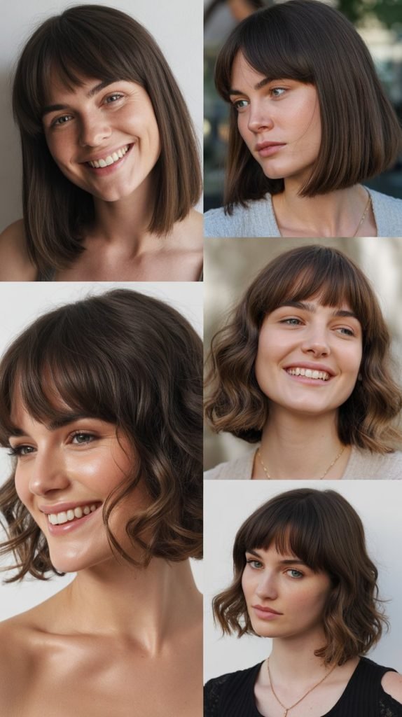  Blunt Lob with Asymmetrical Bangs