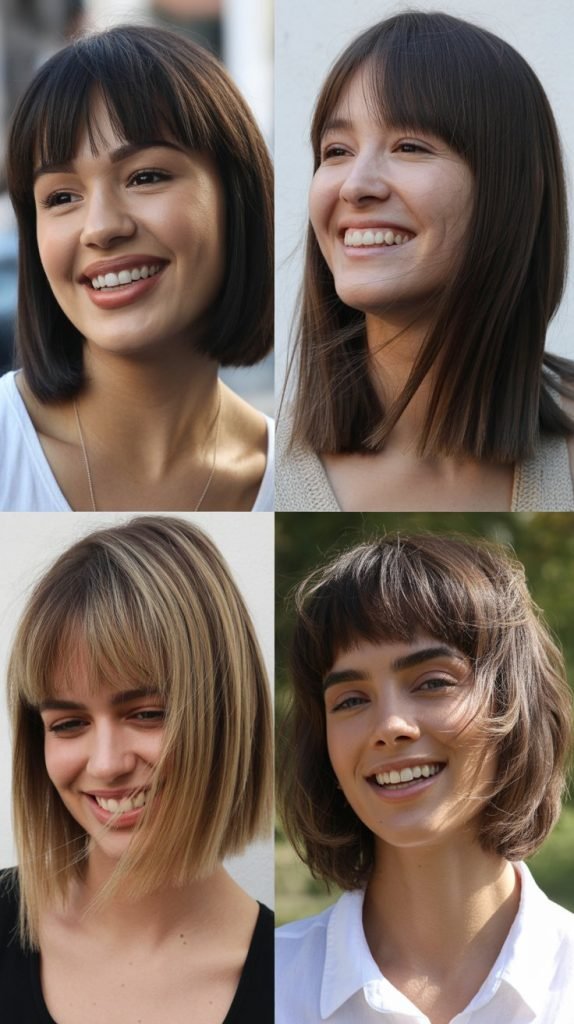  Blunt Bob with Long Wispy Bangs