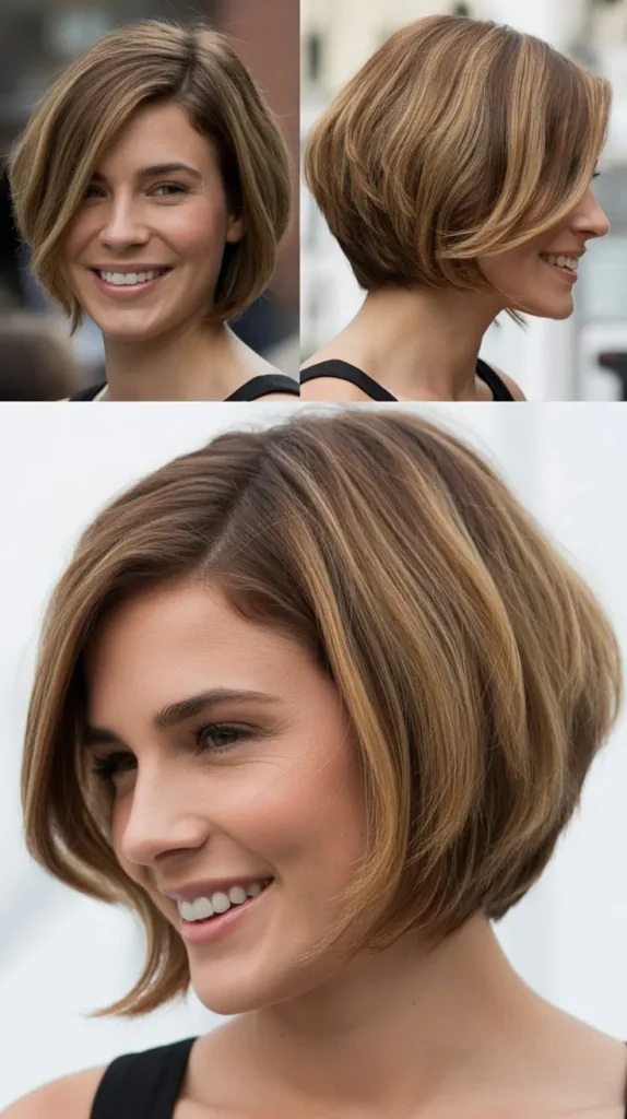 Layered Bob with Dramatic Side Part