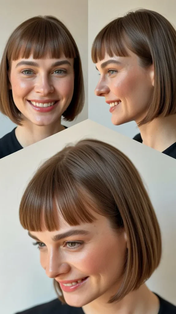 Asymmetrical Chin-Length Cut with Angular Bangs