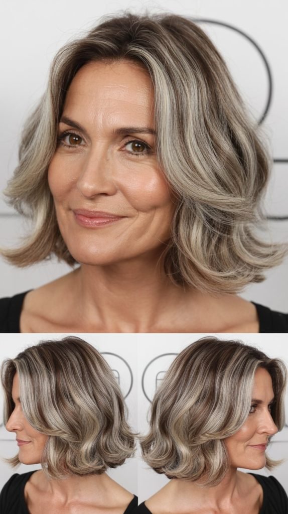 Silver Balayage Bob