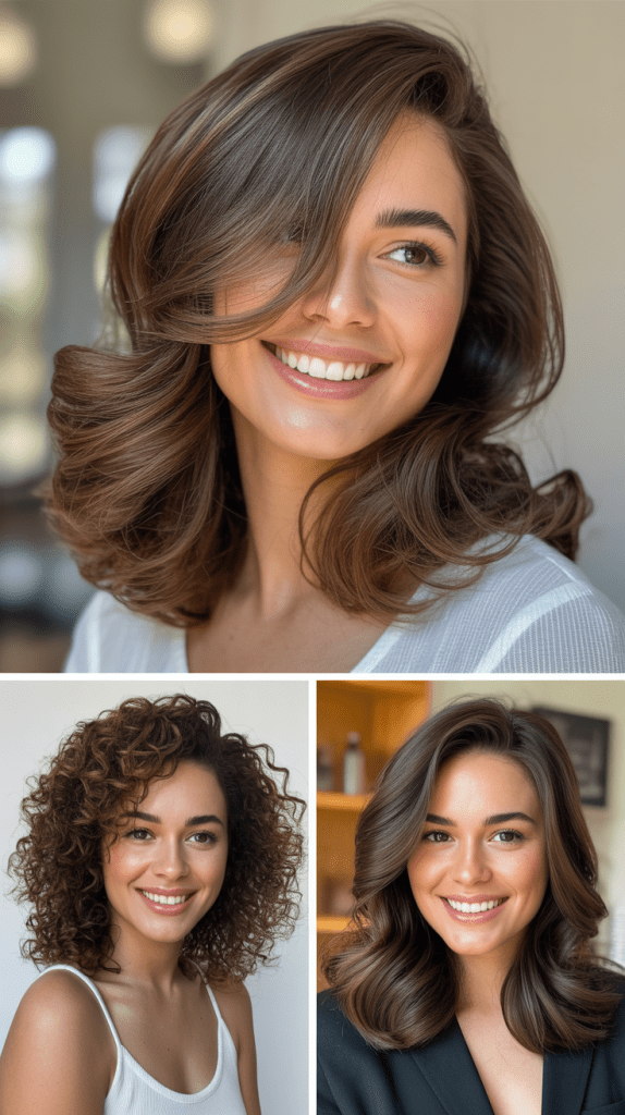 Swoopy Bangs With Cascading Layers