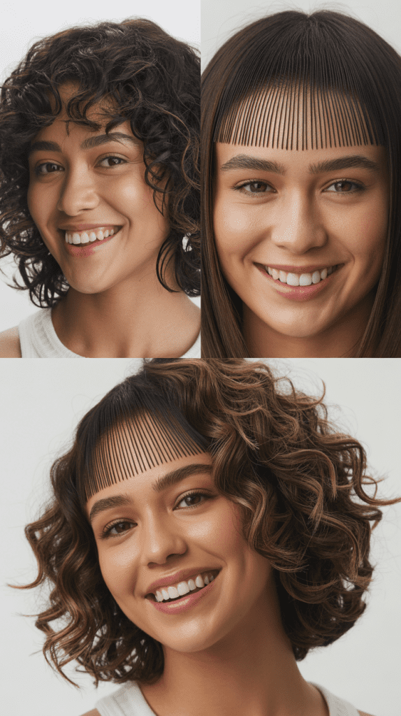 Center-Part Shag With Geometric Micro Fringe