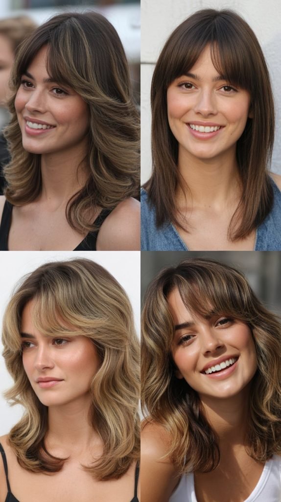 Feathered Curtain Bangs With Invisible Layers