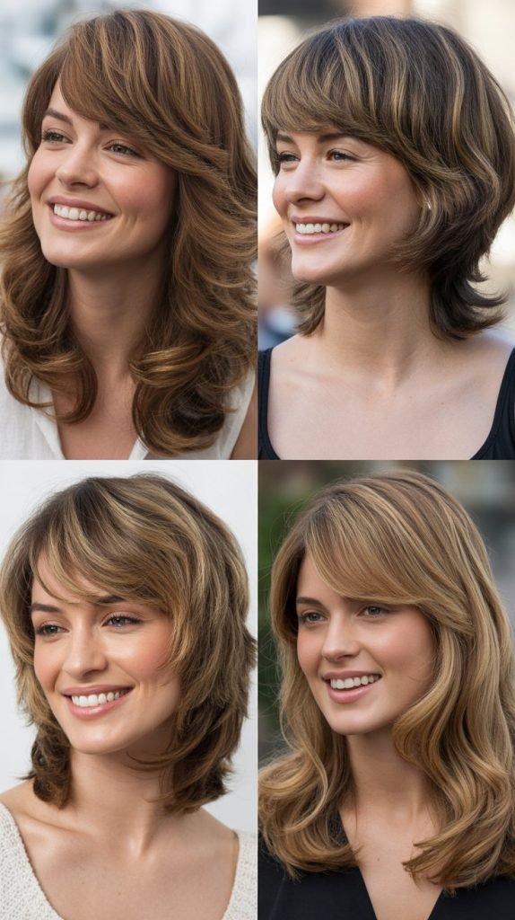 Side-Swept Bangs With Feathered Layers