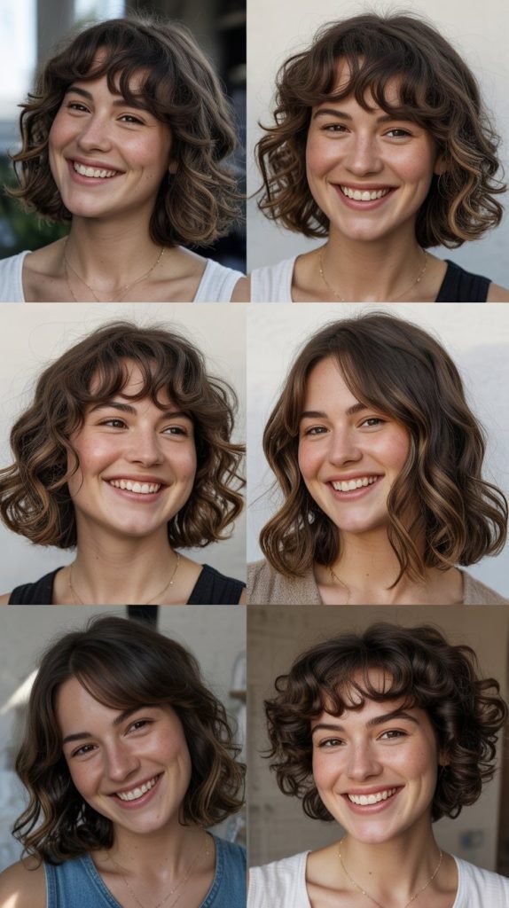  Wavy Bob with Parted Bangs