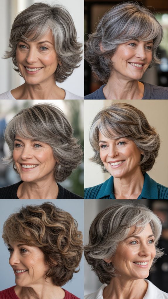 Shaggy Lob with Side-Swept Fringe