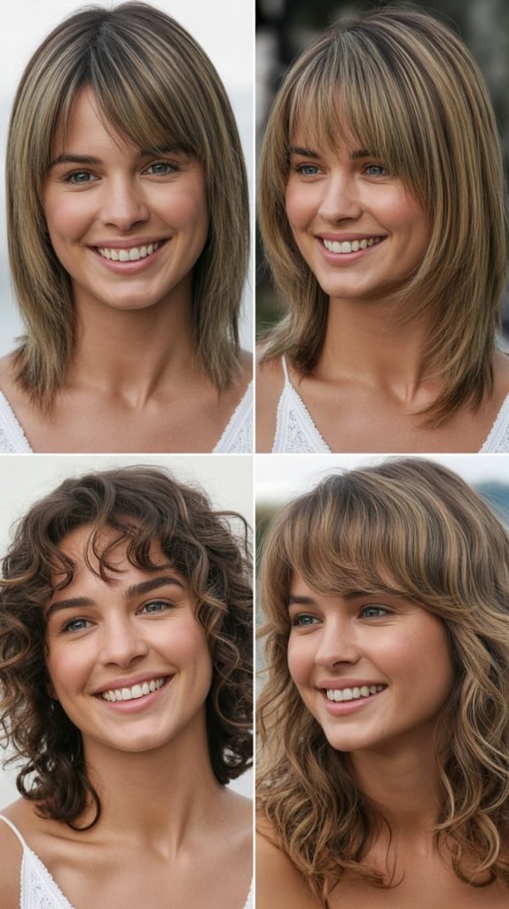 Feathered Bangs with Shoulder-Length Layers