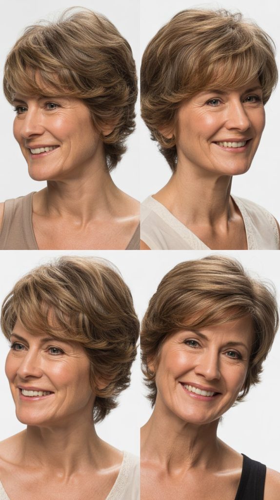 Layered Crop with Wispy Side Bangs