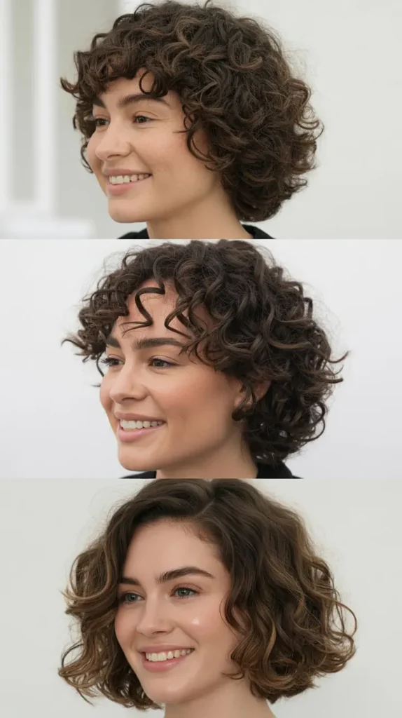 Structured Chin-Length Curly Bob