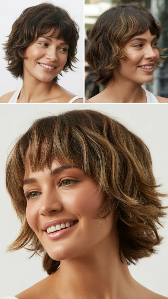 Choppy Chin-Length Shag with Shaggy Bangs
