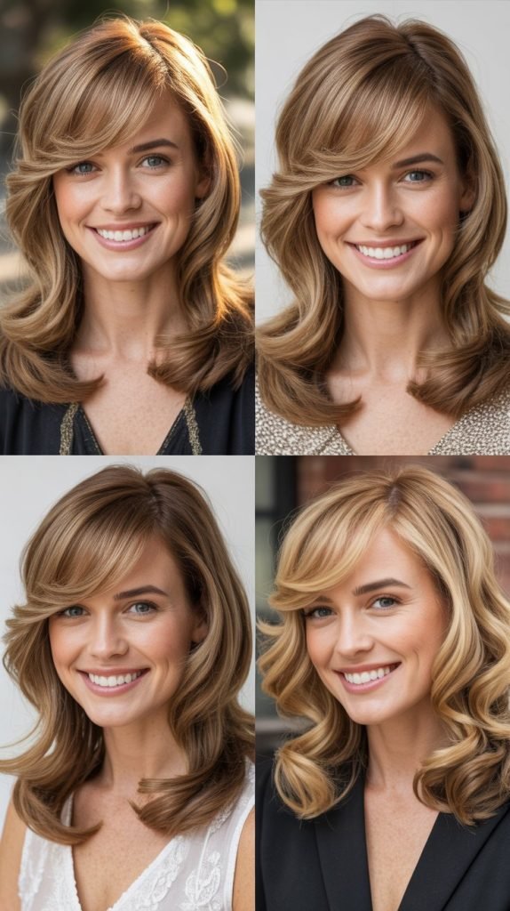 Soft Layers with Arched Side Bangs