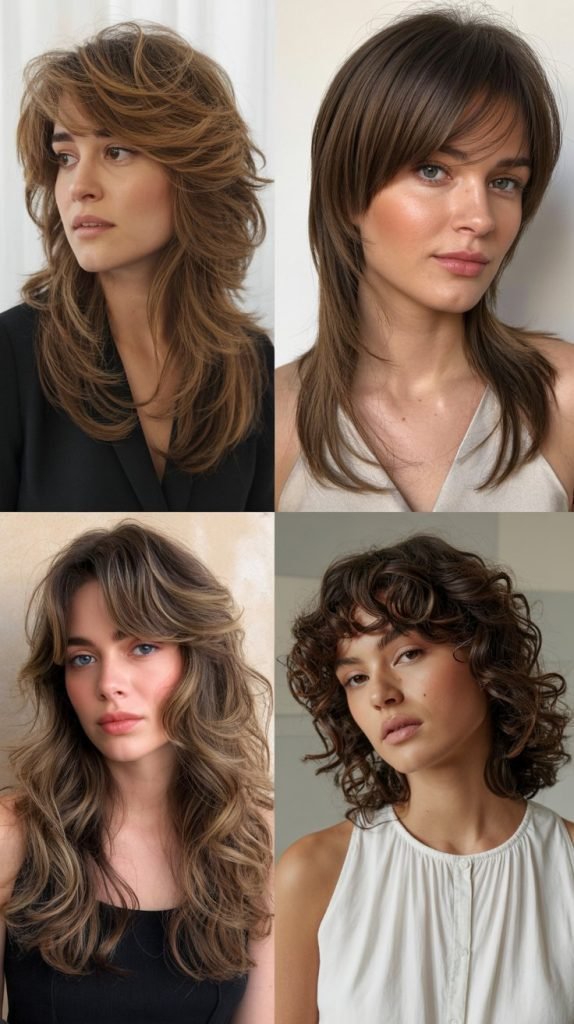 Long Feathered Bangs with Soft Layers