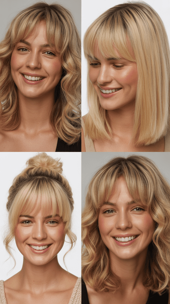 . Shaggy Blonde Lob with Piecey Side Bangs