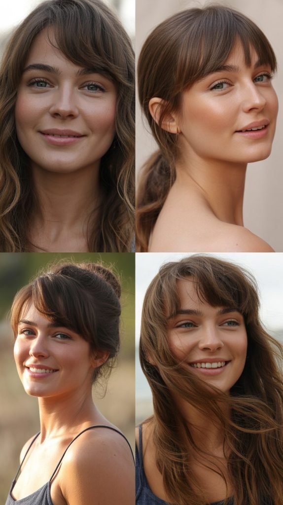 Sleek Lob with Piecey Side-Swept Bangs