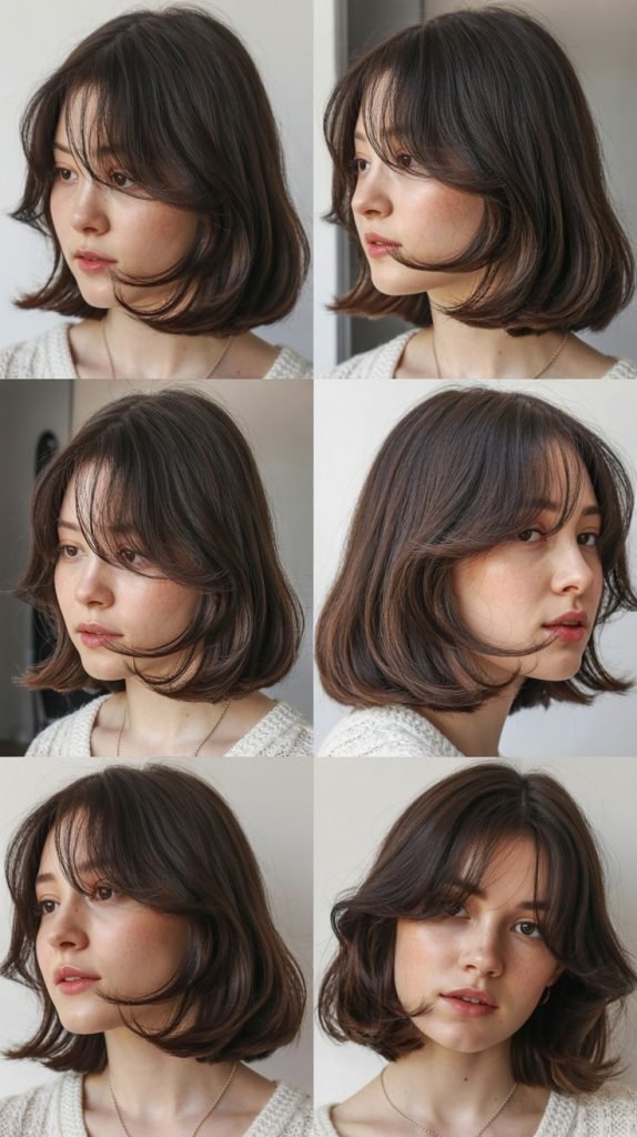 Long Bob With Korean-Style See-Through Bangs