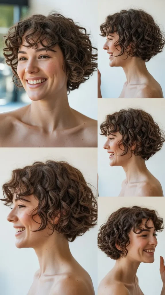 Asymmetrical Curly Bob